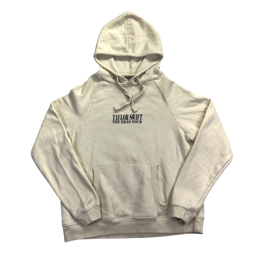 Taylor Swift The Eras Tour Hoodie Cream Beige Graphic Logo Small JJ4193 F3491A